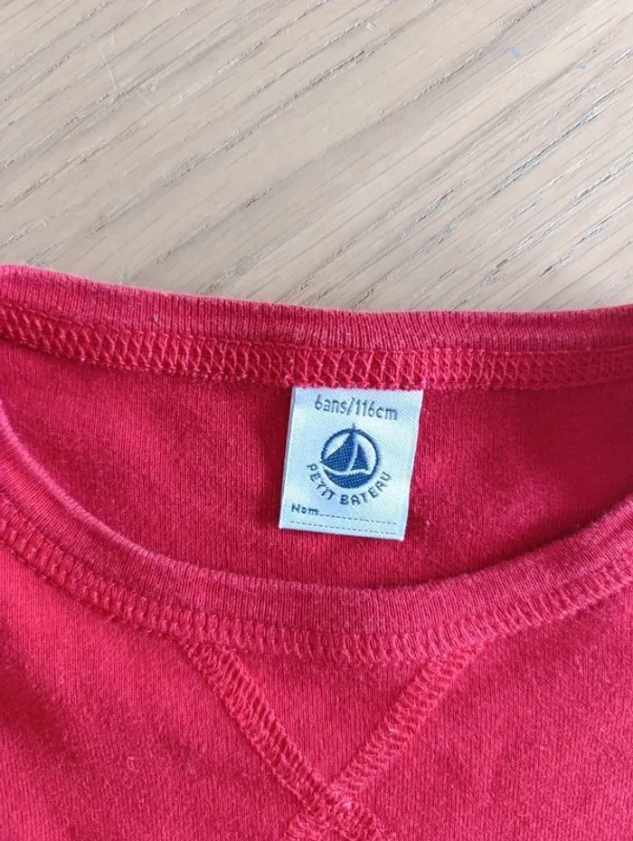 Haut Petit Bateau 6 ans rouge - photo numéro 3