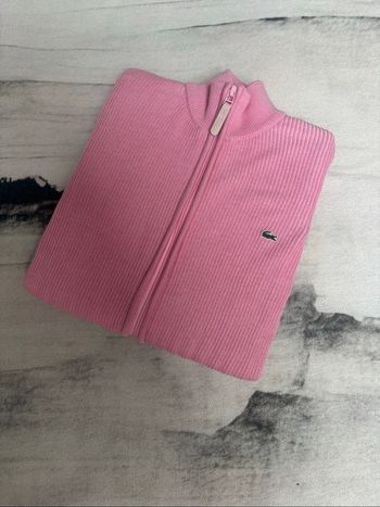 Gilet/veste torsadé zippé Lacoste  rose taille S