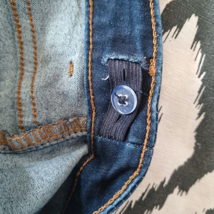 Jean 52 skinny bleu foncé fermeture boutons taille réglable - photo numéro 3