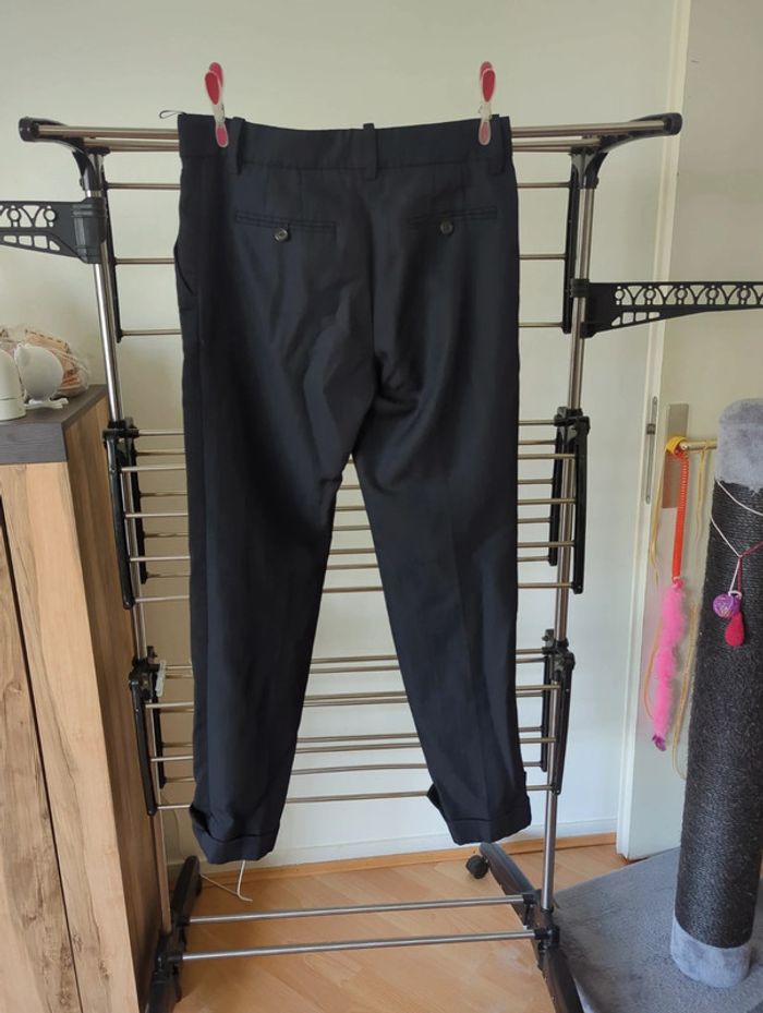 Pantalon classique bi matière cachemire laine et polyester - photo numéro 2