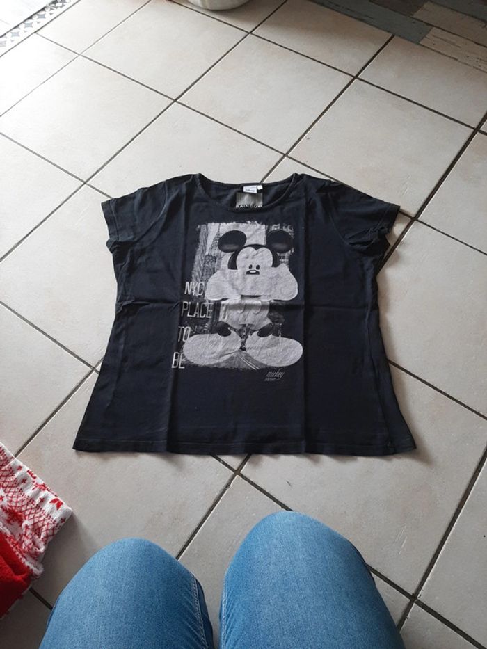 Tee shirt noir mickey