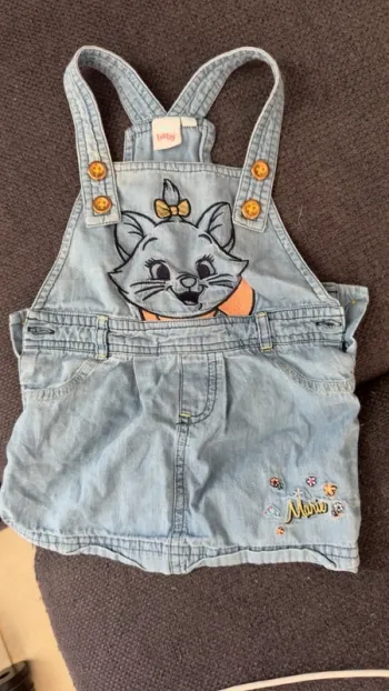 Salopette bébé 12 mois en jean Disney – motif Marie (Aristochats)