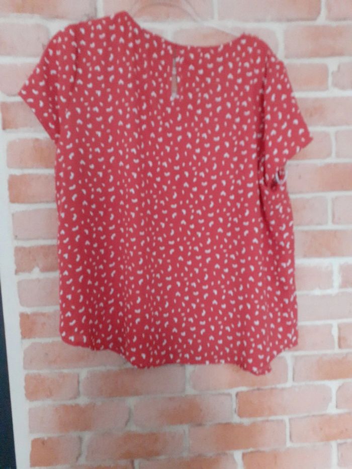 Tunique rouge à petits cœurs- T. 48 - photo numéro 3
