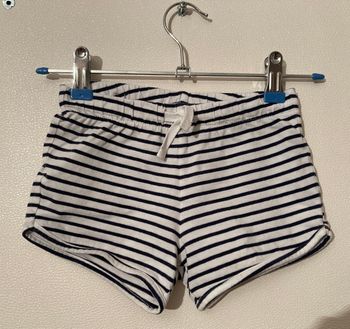 short rayé marine et blanc
