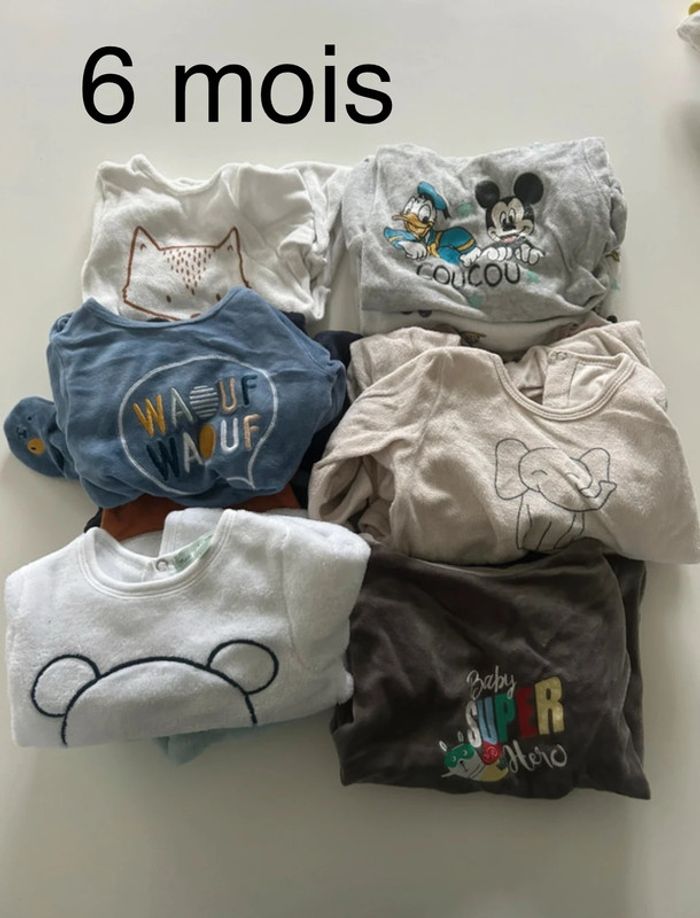 Lot 9 pyjamas hiver 6 mois