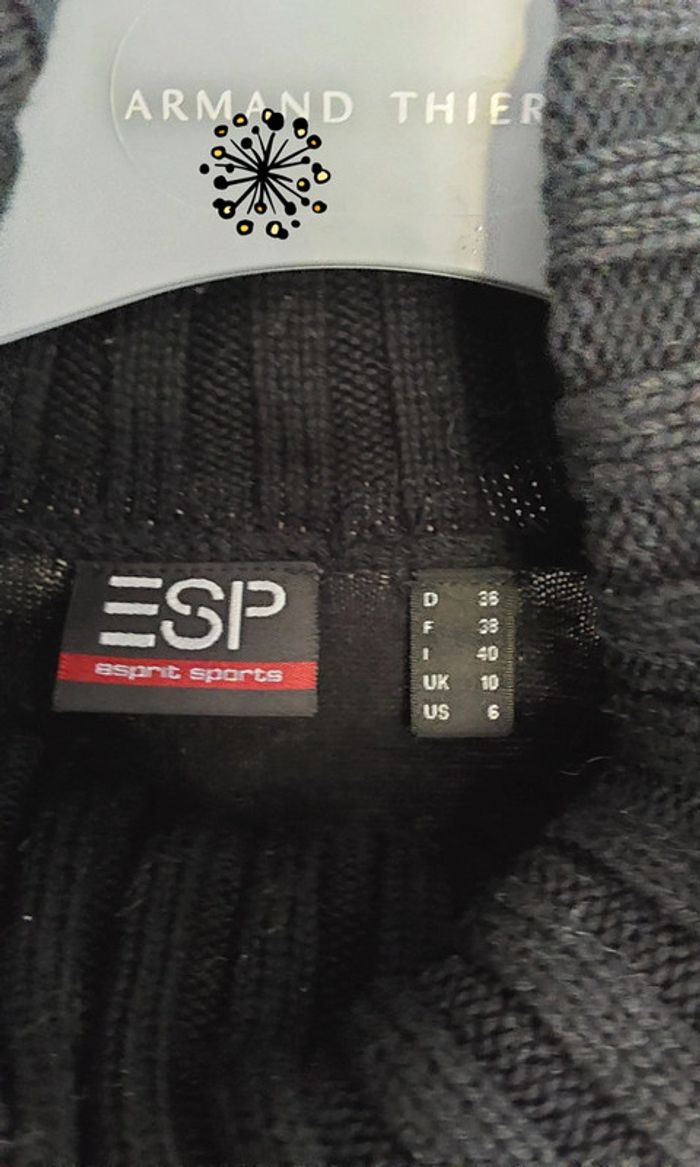 Pull col montant col roulé noir Esprit T 38 - photo numéro 6
