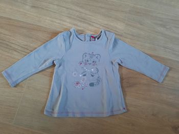 T shirt fille gris manches longues à motif "tigre" Orchestra 18 mois