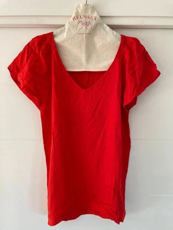 Superbe blouse manches courtes corail