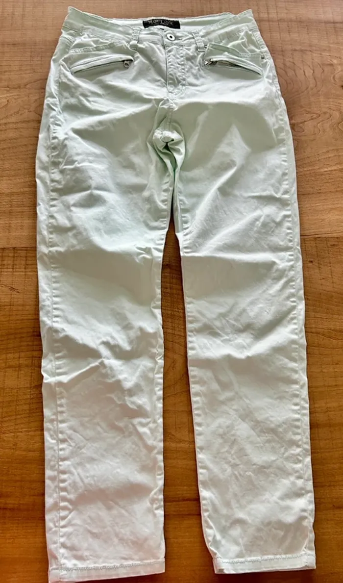 Pantalon en toile menthe