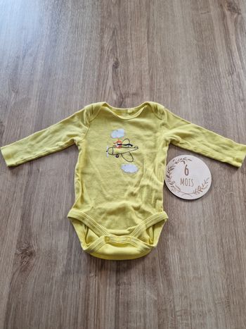 ​Body Manches Longues Jaune Avion 2-6 mois (62/68cm) - Lupilu