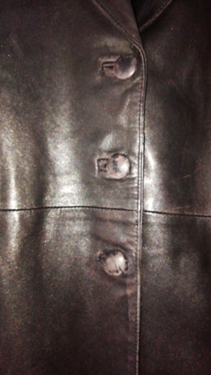 Manteau long cuir marron - photo numéro 3