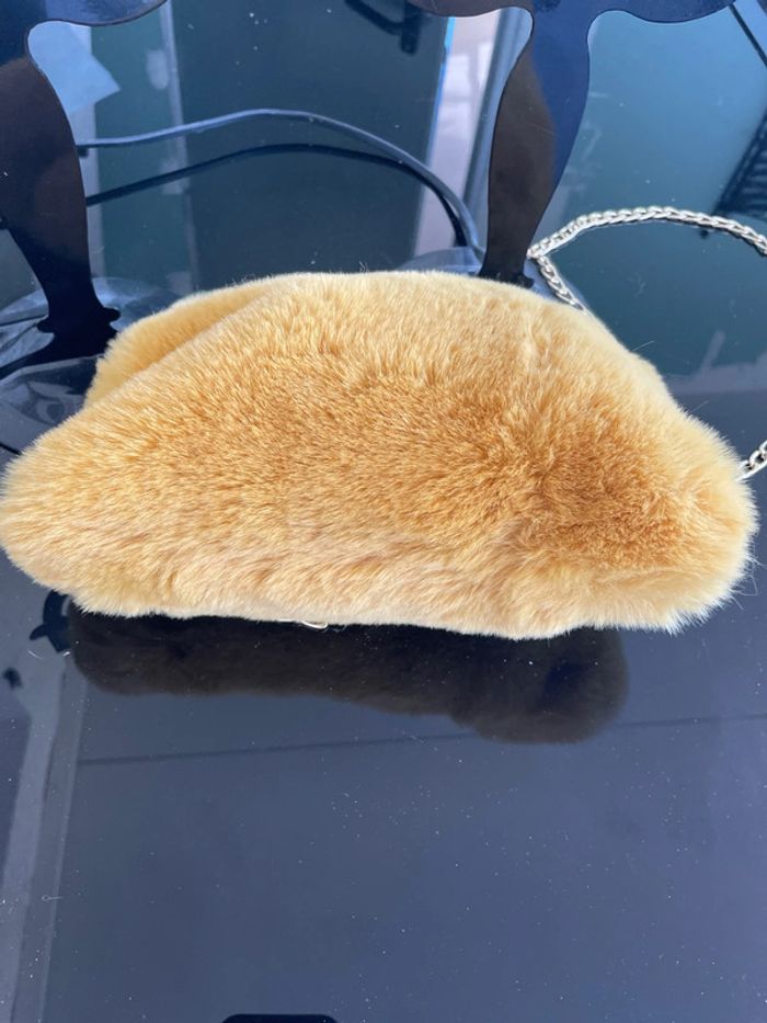Petit sac, fausse fourrure, couleur moutarde - photo numéro 6