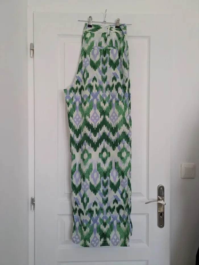 Pantalon d'été jambes larges en coton - Promod - taille 46 - photo numéro 2