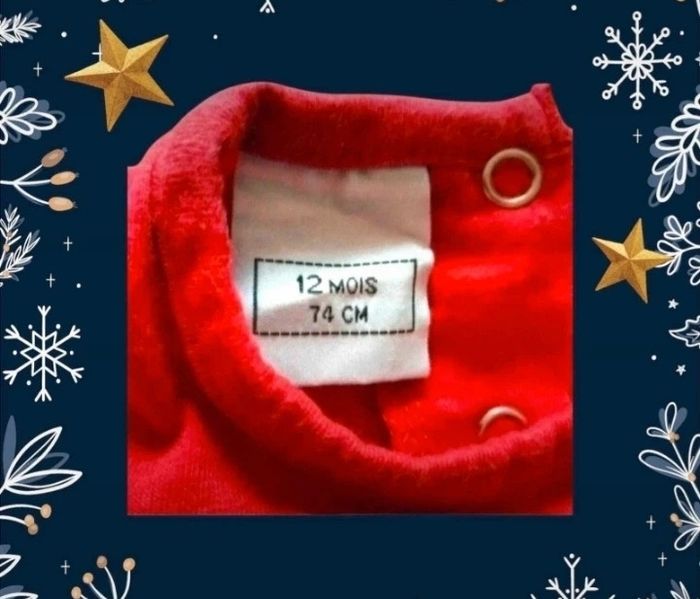 T shirt garçon 12 mois pere Noël - photo numéro 4