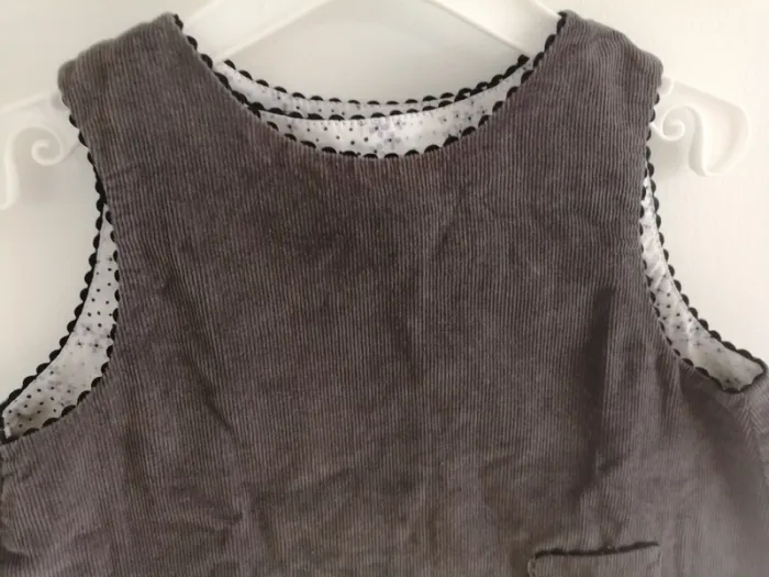 Robe jacadi velour côtelé marron - photo numéro 2