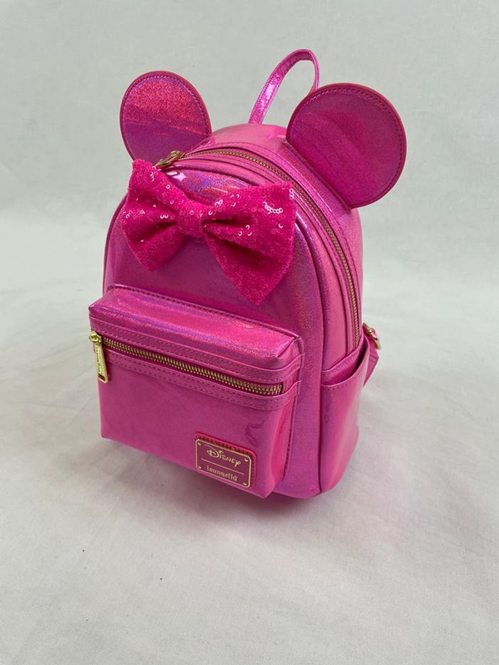 Sac à dos Loungefly mini backpack disney minnie rose sequin glitter édition limitée - photo numéro 2