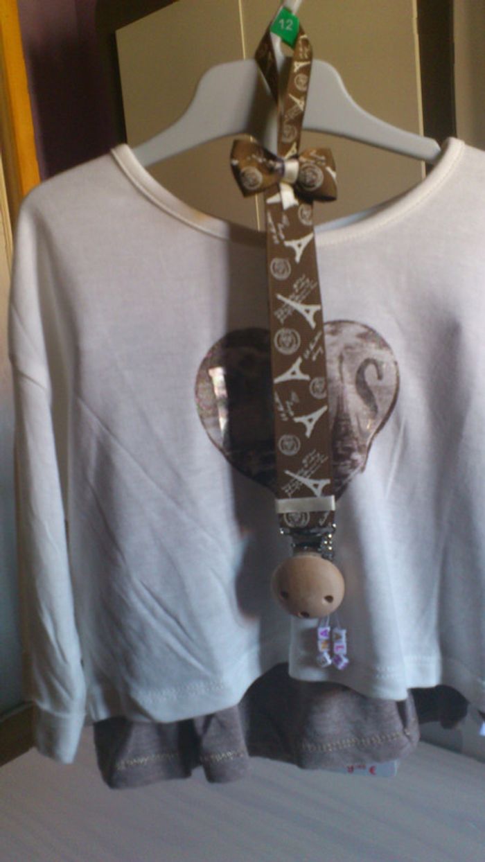 Lot 7 pièces + 1 attache sucette "Paris" café or ou Burberry au choix - photo numéro 15