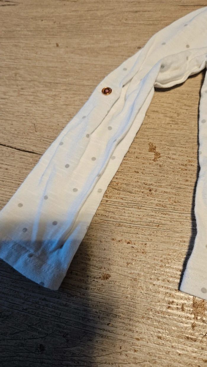 T shirt blanc à manches longues, avec 1 coeur, Okaïdi, 4 ans, nickel - photo numéro 5