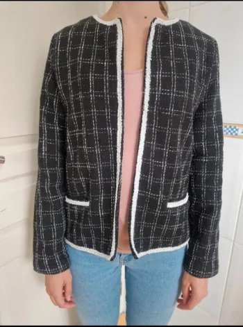 Neuf jolie veste noir à carreaux femme eldys taille M/38