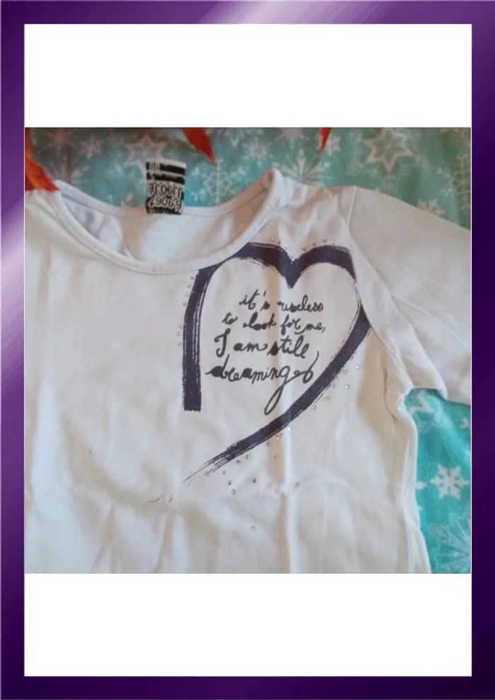 T-shirt blanc TAO 2 ans très bon état - photo numéro 2