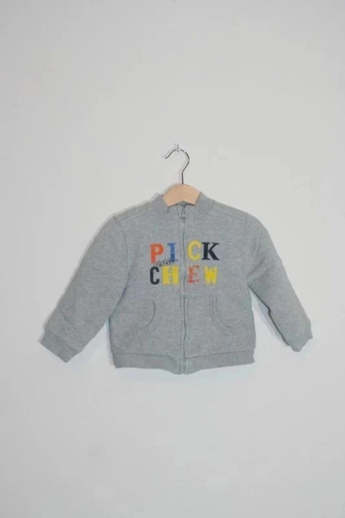 Sweat molletonné gris Grain de blé 23 mois