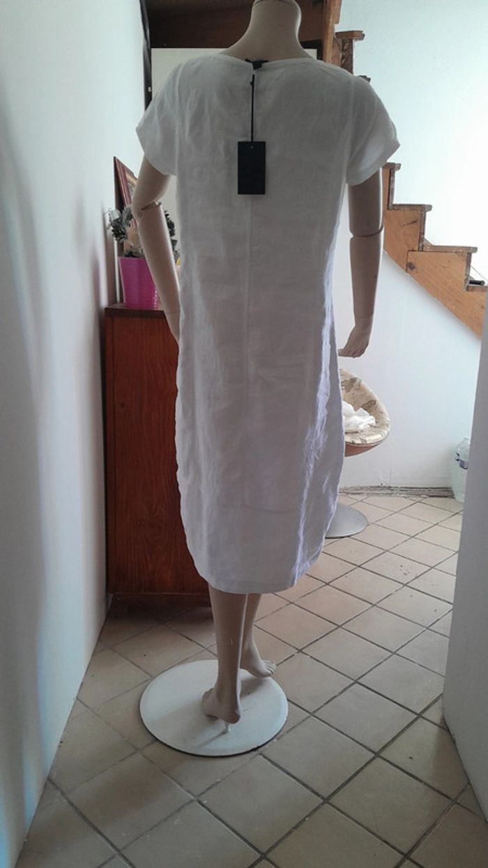 Jolie robe en lin effet boule koko marina - photo numéro 2