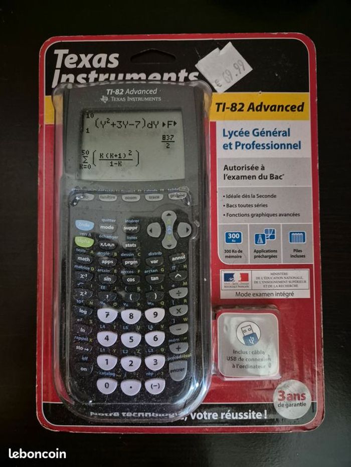 Calculatrice scientifique Texas Instruments TI-82 Advanced NEUVE