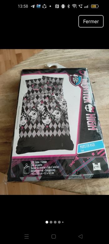 Parure housse de couette 1 personne Monster High 