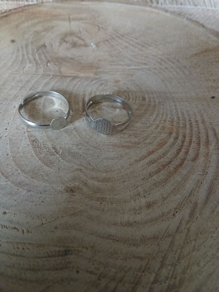 Lot de 44 socles de bague réglable argenté - photo numéro 3