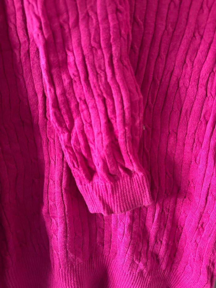 Pull col V femme Tommy Hilfiger fuchsia – Taille XL – Très bon état - photo numéro 3