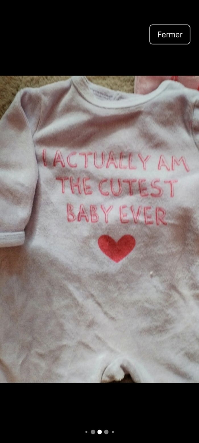 Lot 5 pyjamas chaud fille 0 mois / naissance – très bon état - photo numéro 4