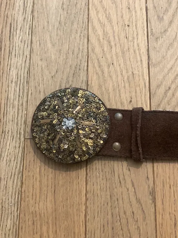 Ceinture en cuir daim Antik Batik taille 90 - photo numéro 3