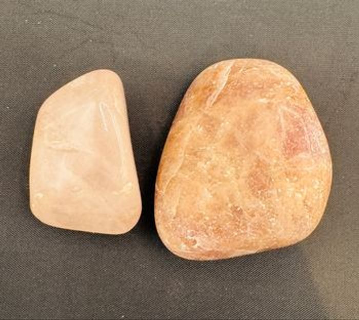 Duo Aventurine Rose + Quartz Rose (80g) – pierres naturelles – réf17