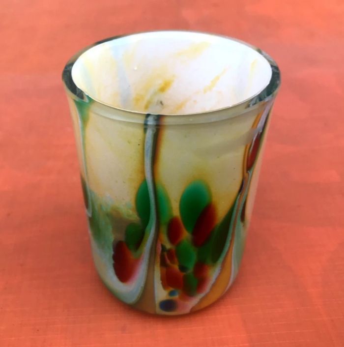 Verre / Gobelet à eau multicolore Verre épais soufflé - photo numéro 5