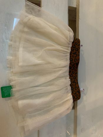 Jupe tulle blanc cassé leopard 4-6 mois