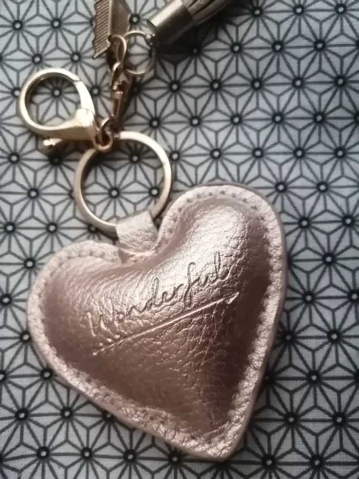Porte clefs cœur doré Wonderful - photo numéro 2