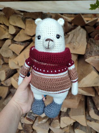 Noisette – Ours polaire festif au crochet 🌰