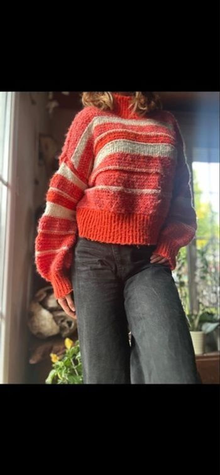 Pull rayé orange et blanc Vero Moda - photo numéro 5