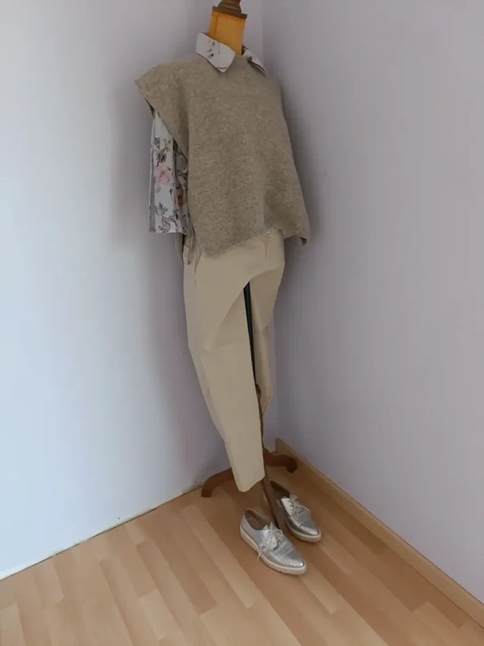 Pantalon droit neuf beige/sable - photo numéro 4