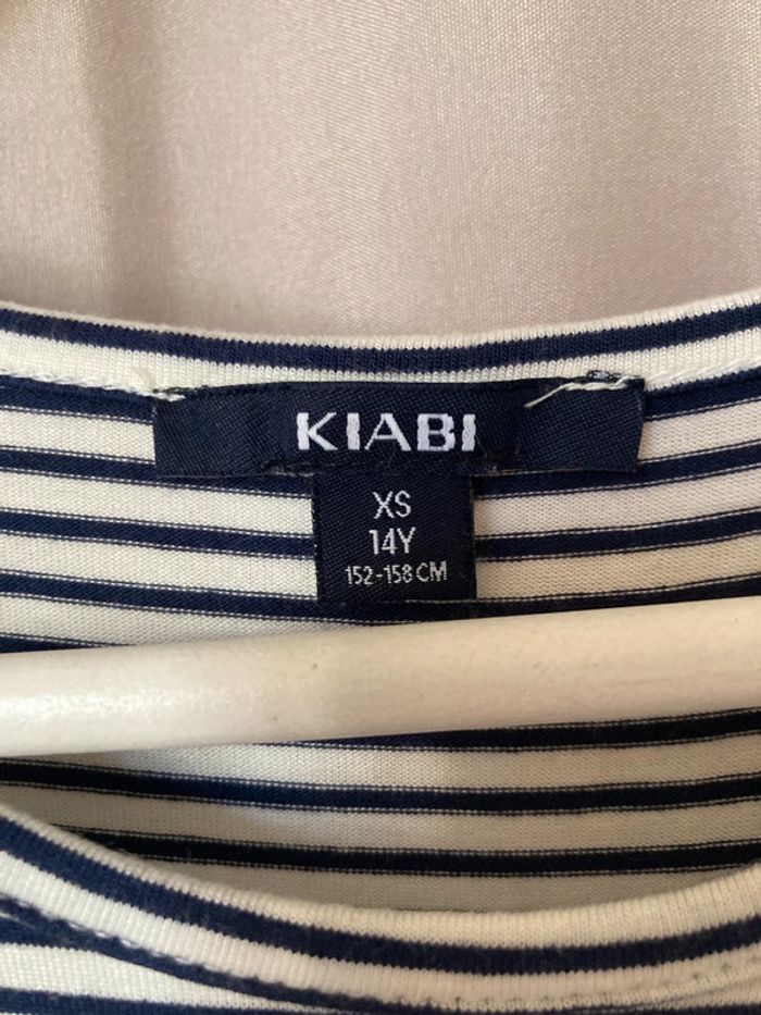 Blouse rayée noire blanche Kiabi XS - photo numéro 2