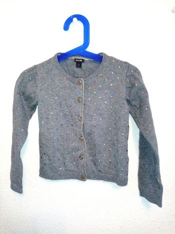 4 ans kiabi gilet gris a pois doré print été /Excellent état