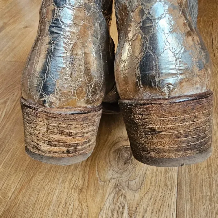Boots Vintage cuir italien gold Strategia cowboy - photo numéro 9