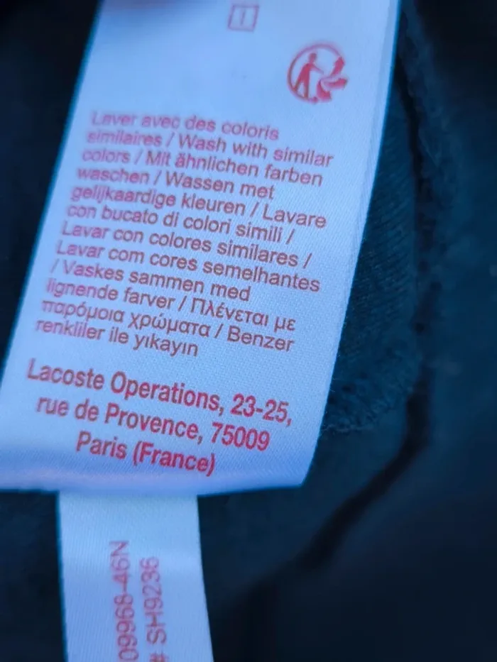 Sweat Lacoste taille 0 / XS - photo numéro 9