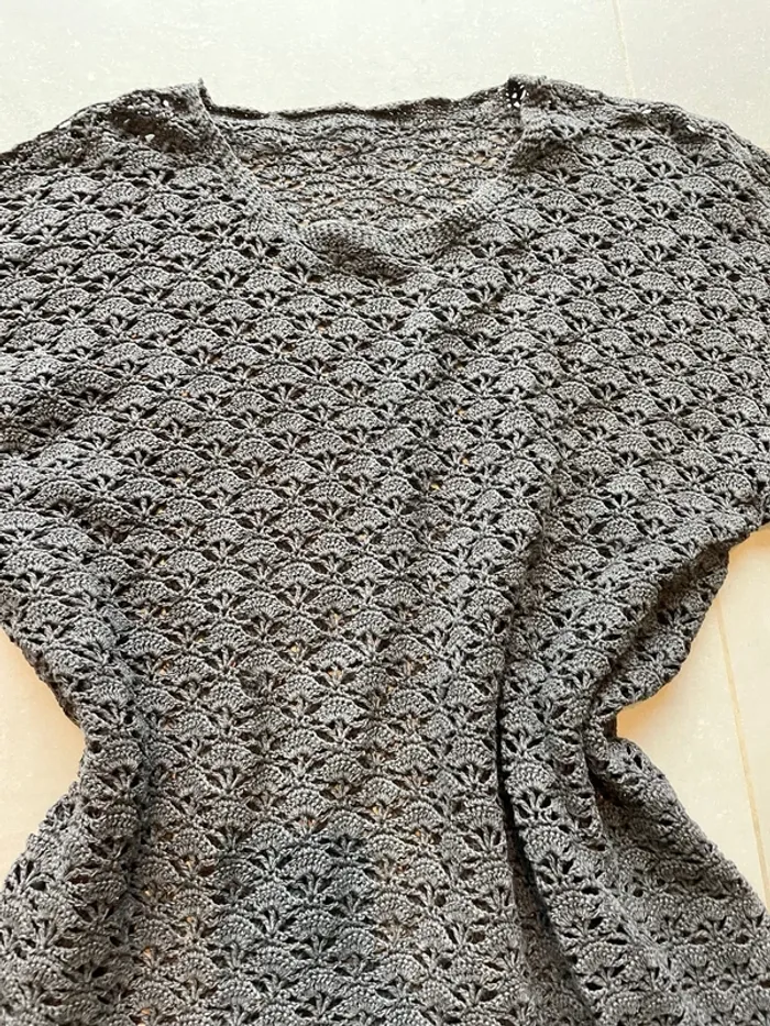 Pull long Tunique semi transparent en maille - photo numéro 4