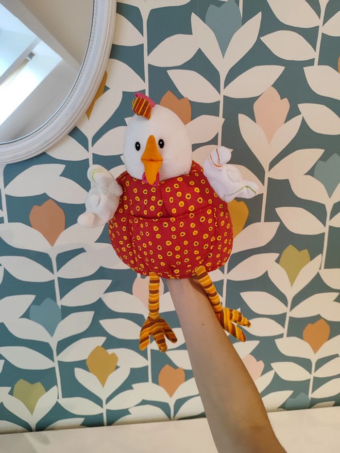 Peluche marionnette poule Ophélie lilliputiens - photo numéro 2