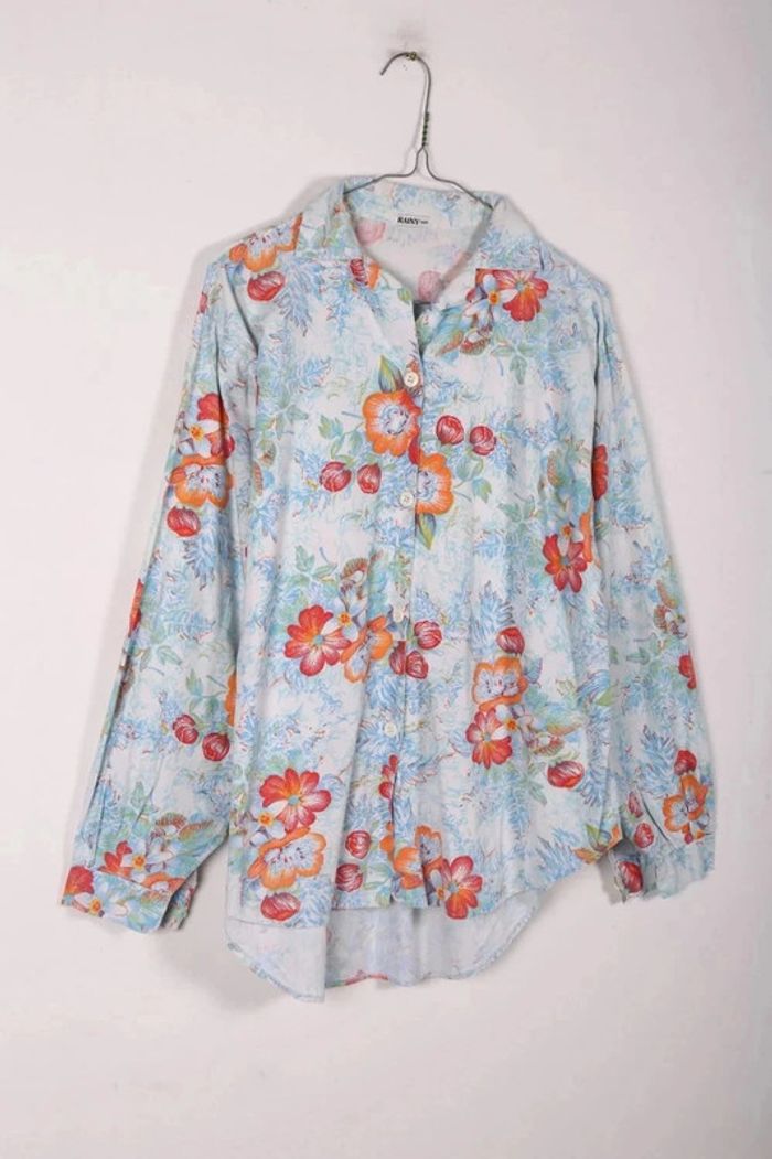 Chemise vintage 80-90's en coton motif fleuri (#250017) - photo numéro 6