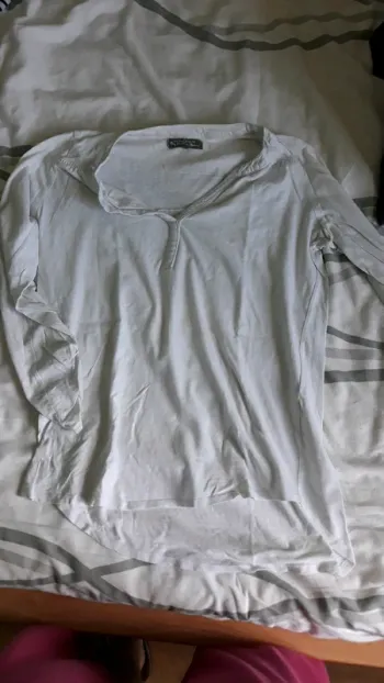 Tee-shirt blanc manche  3/4 taille 3