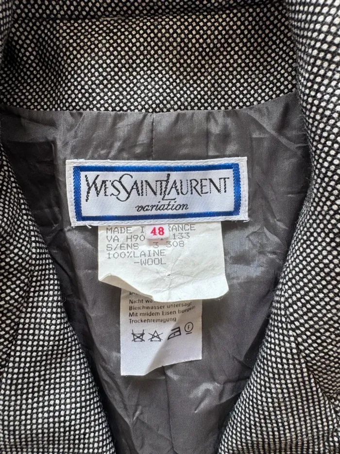 Blazer vintage Yves Saint Laurent Rive Gauche–Taille 44/46–Rare & élégante-Défauts ( trous) manche - photo numéro 3