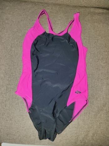 Maillot une pièce rose et noir 10 ans
