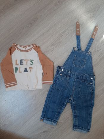 Ensemble salopette + tee-shirt 6 mois